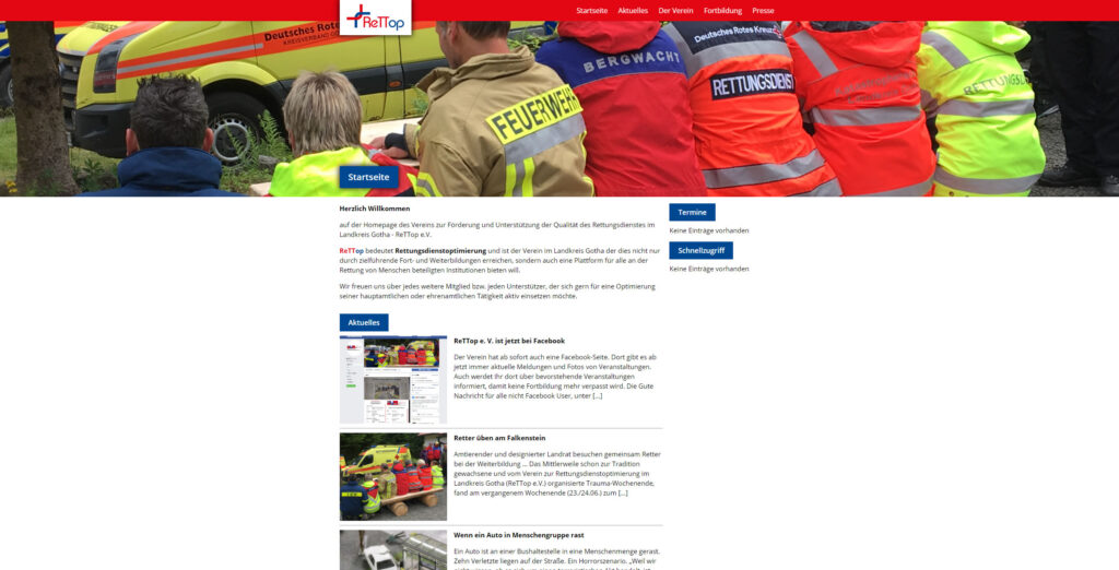 Screenshot der neuen Website 2021